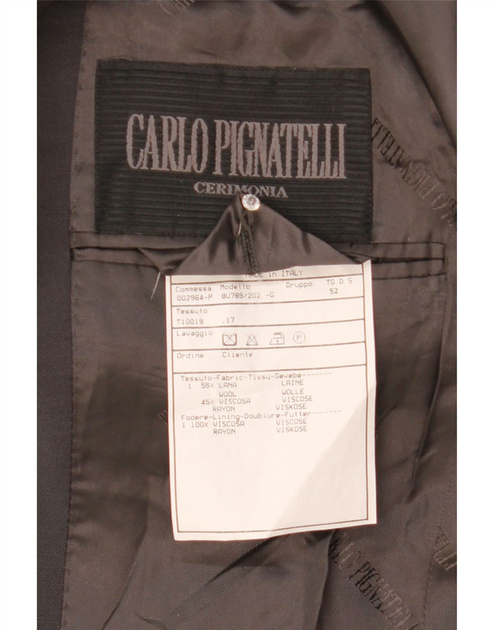 CARLO PIGNATELLI Herren 3-Knopf-Blazerjacke IT 52 XL Graue Wolle