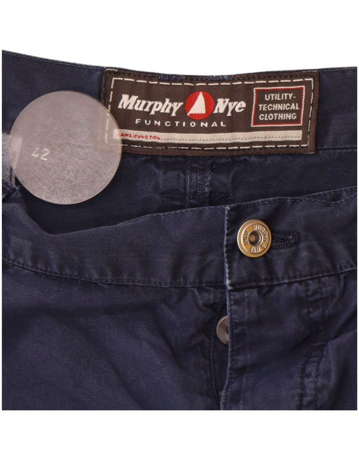 Murphy & Nye Herren Cargoshorts W42 2XL Marineblau Baumwolle