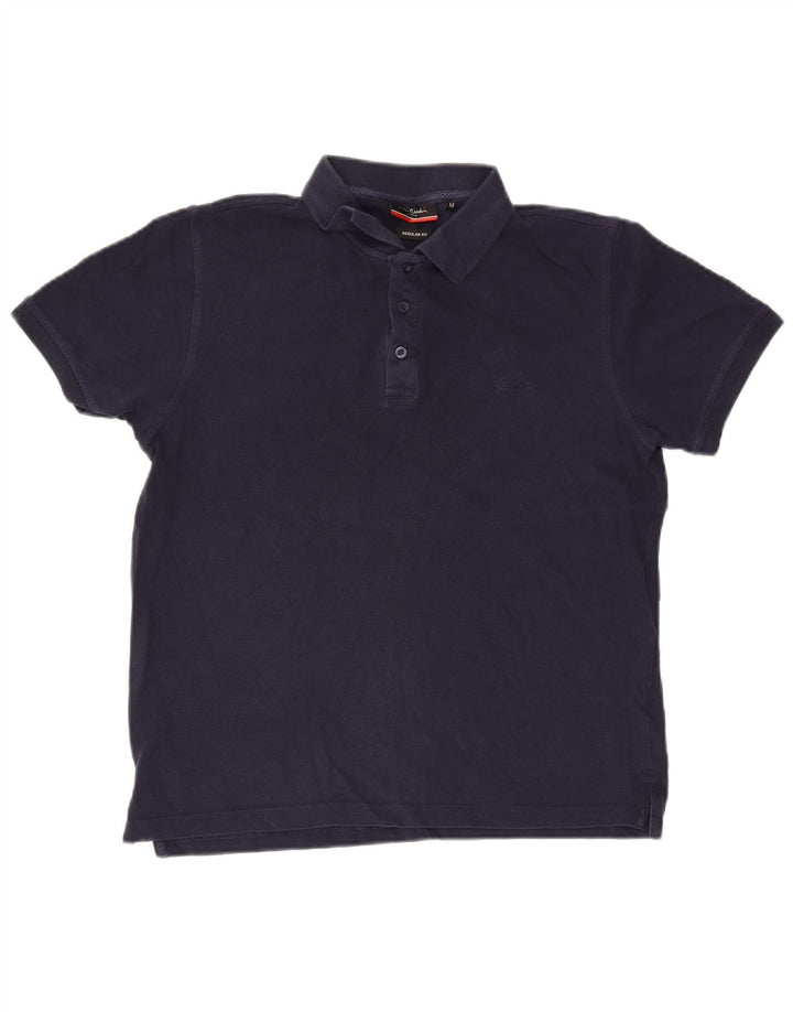 Pierre Cardin Herren-Poloshirt mit normaler Passform, mittelmarineblaue Baumwolle