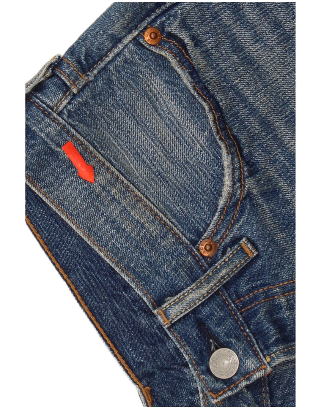 Levi's Damen 501 Distressed Denim Shorts W26 Small Blaue Baumwolle
