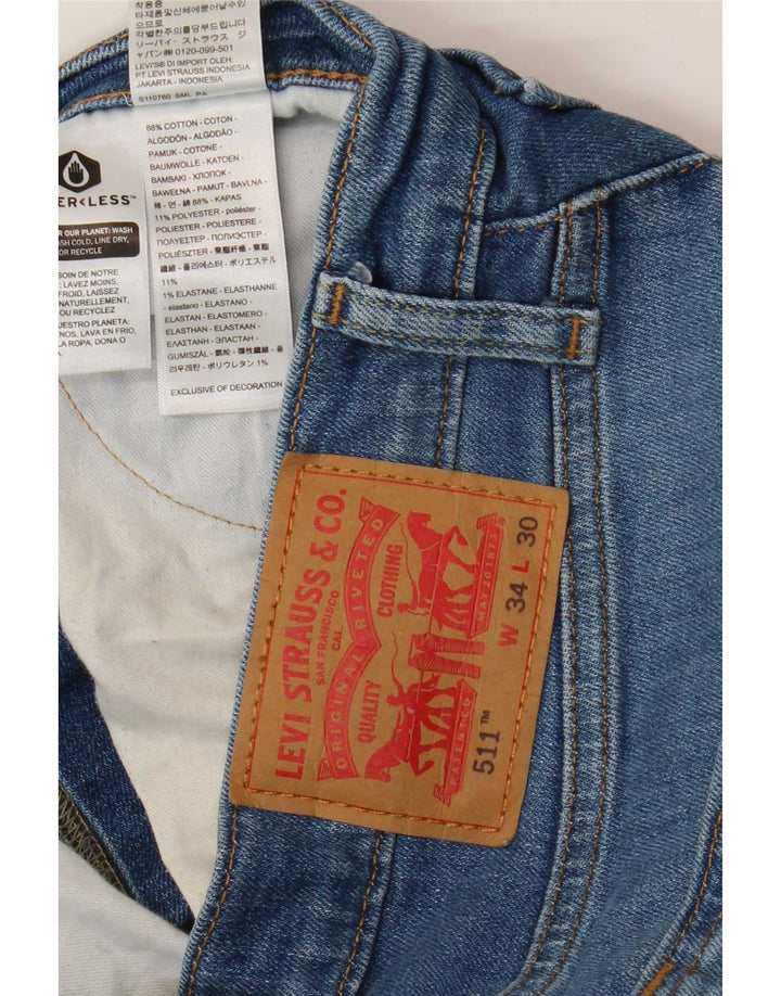 Levi's Herren 511 Slim Jeans W34 L30 Blaue Baumwolle