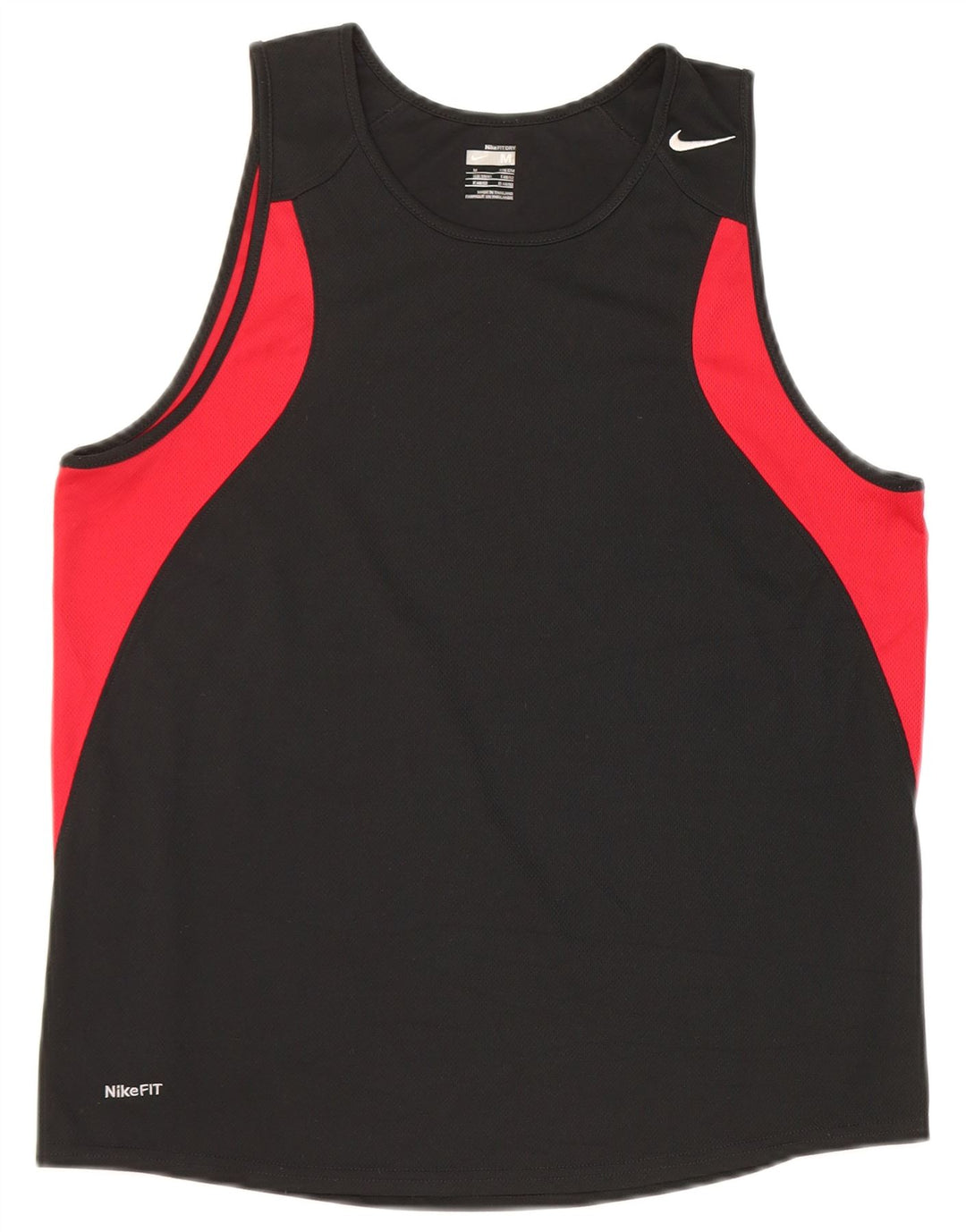 Nike Herren-Trägershirt, mittelgroß, Schwarz, Farbblock