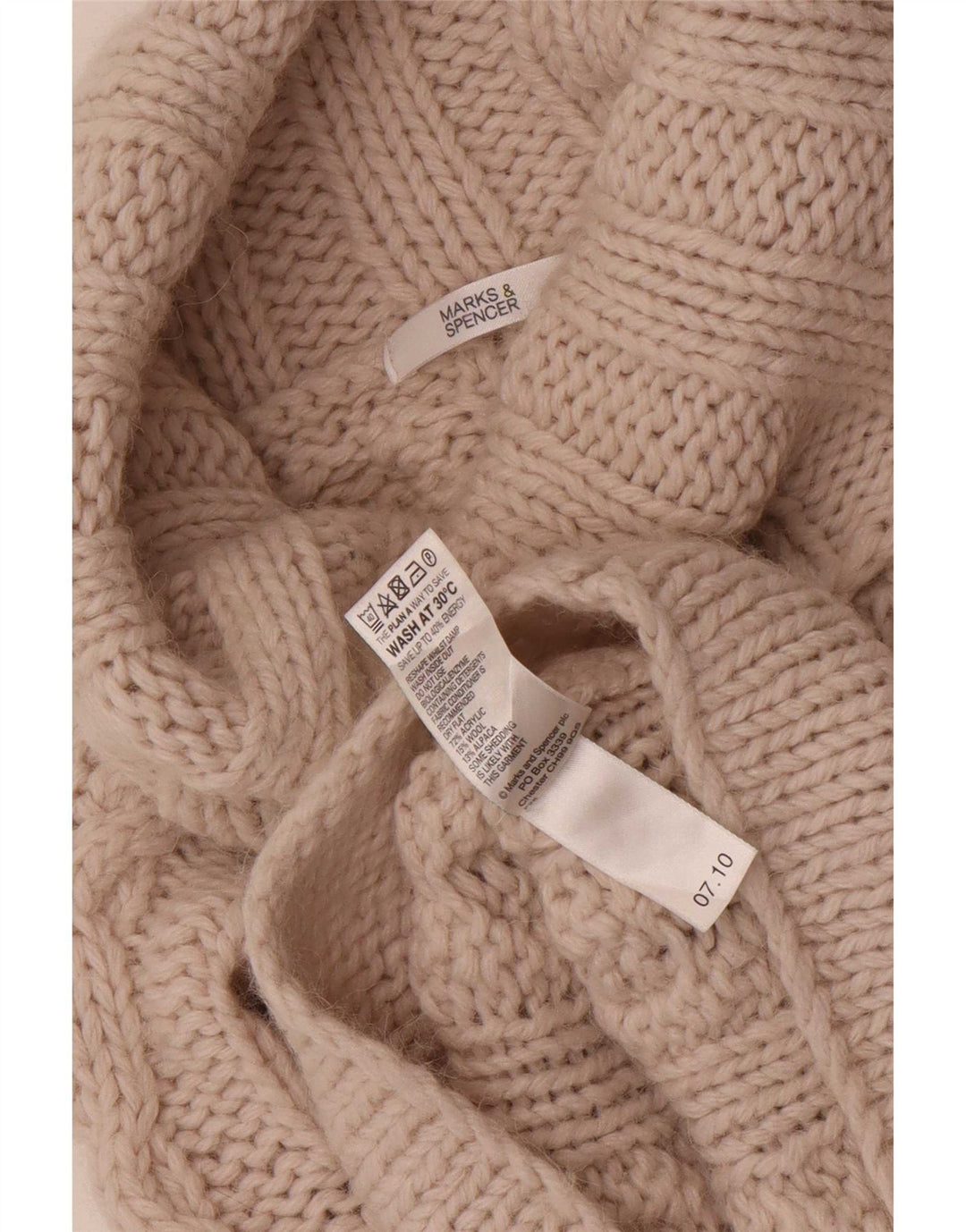 Marks & Spencer Rollkragenpullover für Damen, Gr. 10, Small, Beige, Acryl