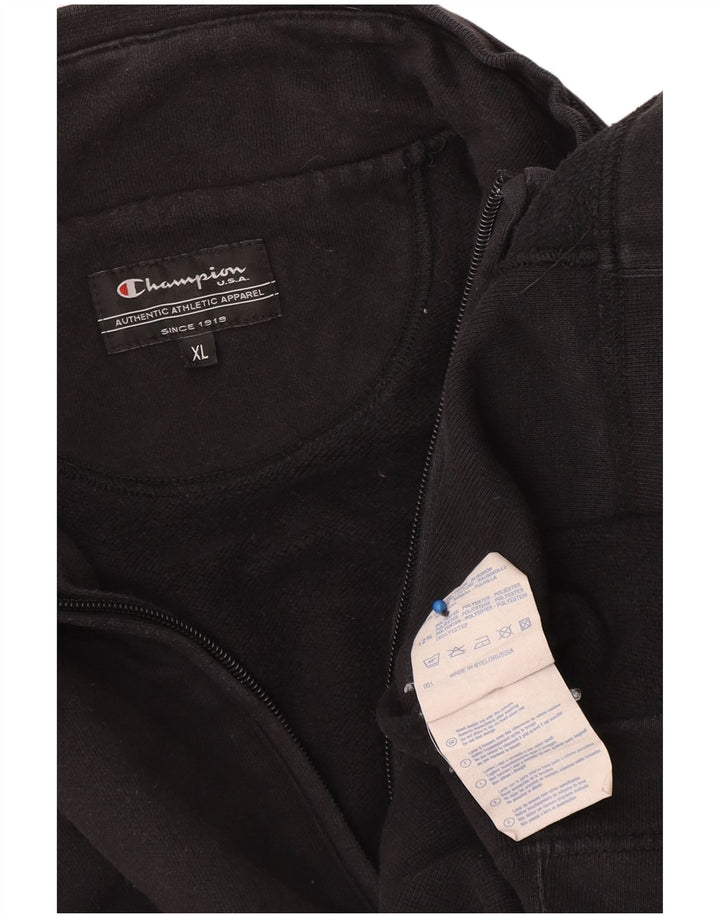 Champion Herren-Trainingsanzug-Top-Jacke XL aus schwarzer Baumwolle