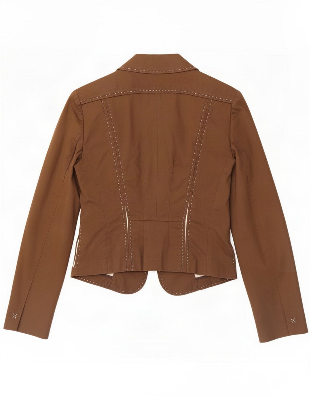 Sportmax Damen Blazerjacke UK 12 Mittelbraune Baumwolle