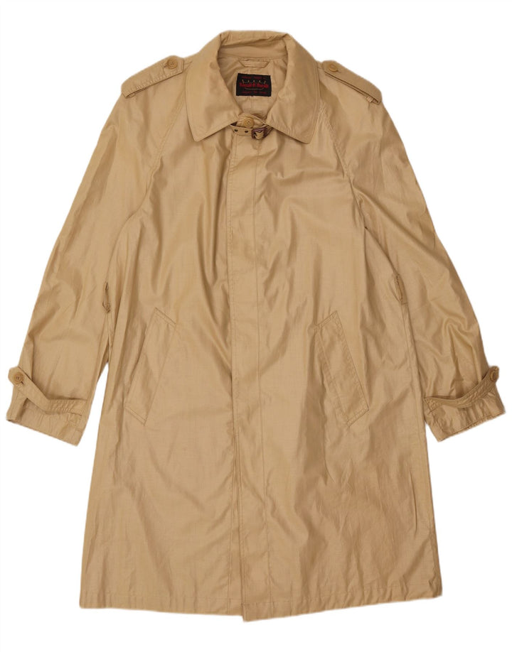 VINTAGE Damen Trenchcoat UK 14 Mittelbeige Baumwolle