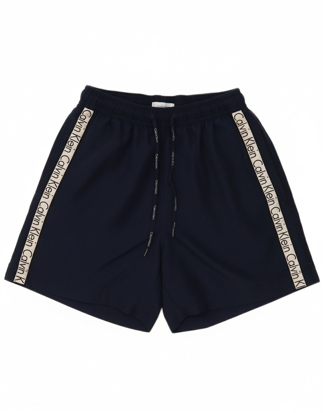 CALVIN KLEIN Mens Graphic Swimming Shorts Small  Navy Blue Colourblock