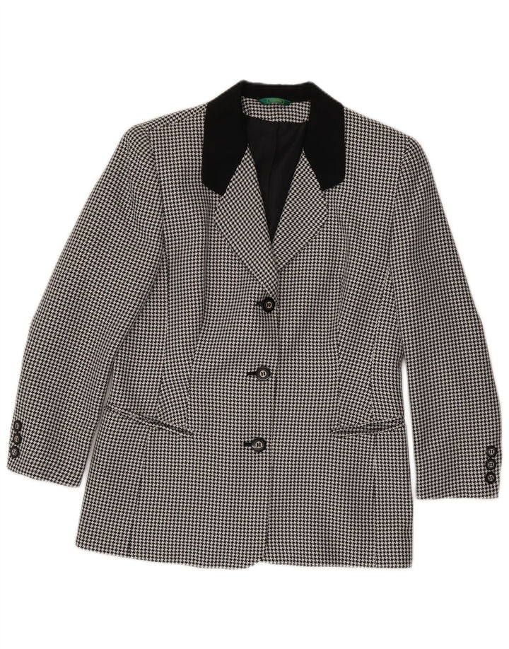 Canda Damen-Blazerjacke mit 3 Knöpfen, Gr. 10, Größe S, Schwarz, Hahnentrittmuster, Polyester