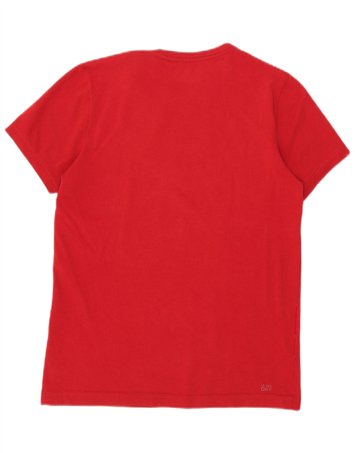 Lacoste Herren-T-Shirt mit Grafik, Größe 3, klein, rote Baumwolle