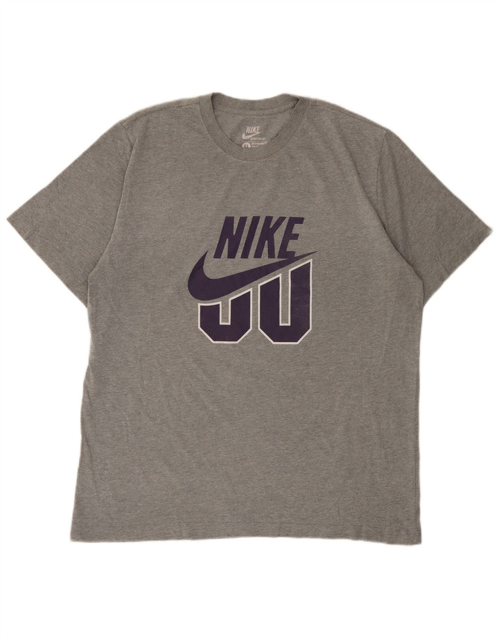 Nike Herren-T-Shirt mit Grafik, XL, grau gefleckte Baumwolle