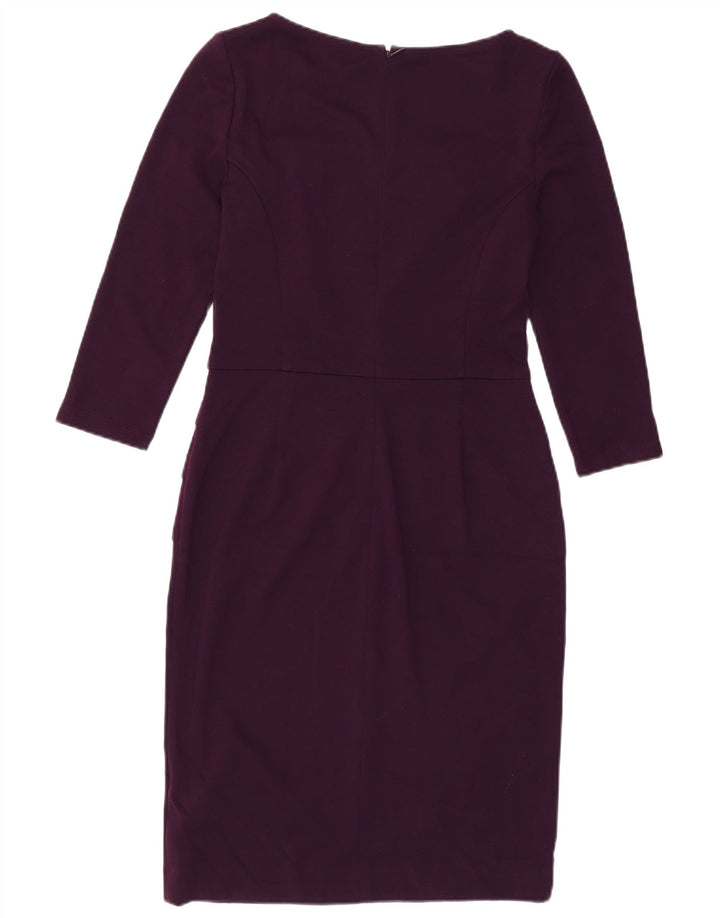 Chaps Damen-Etuikleid mit 3/4-Ärmeln, Größe S, Lila, Polyester