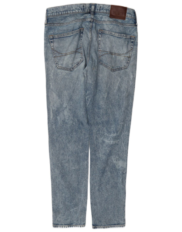 Hollister Damen Distressed Super Skinny Jeans W32 L30 Blaue Baumwolle