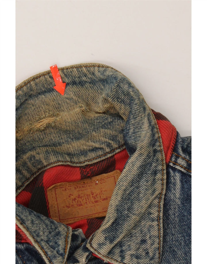 Levi's Herren Crop Denim Jacke UK 42 XL Blaue Baumwolle