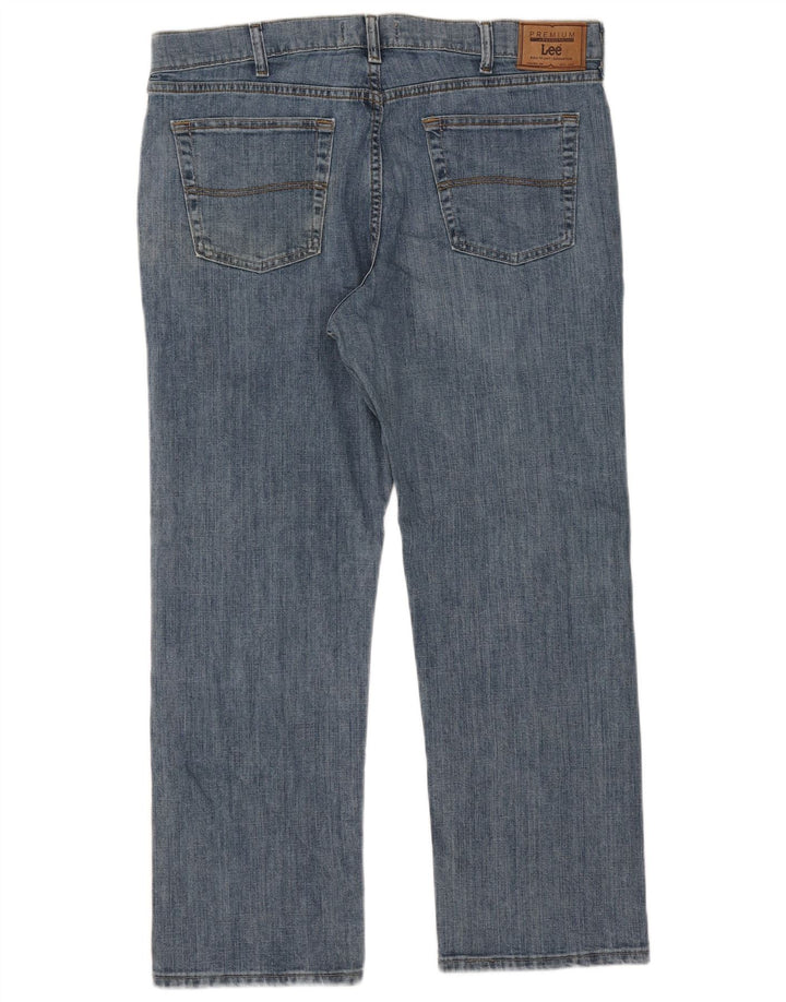 Lee Herren Straight Jeans W38 L29 Blaue Baumwolle