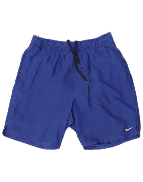 Nike Damen Sportshorts UK 10 Small Blau Polyester