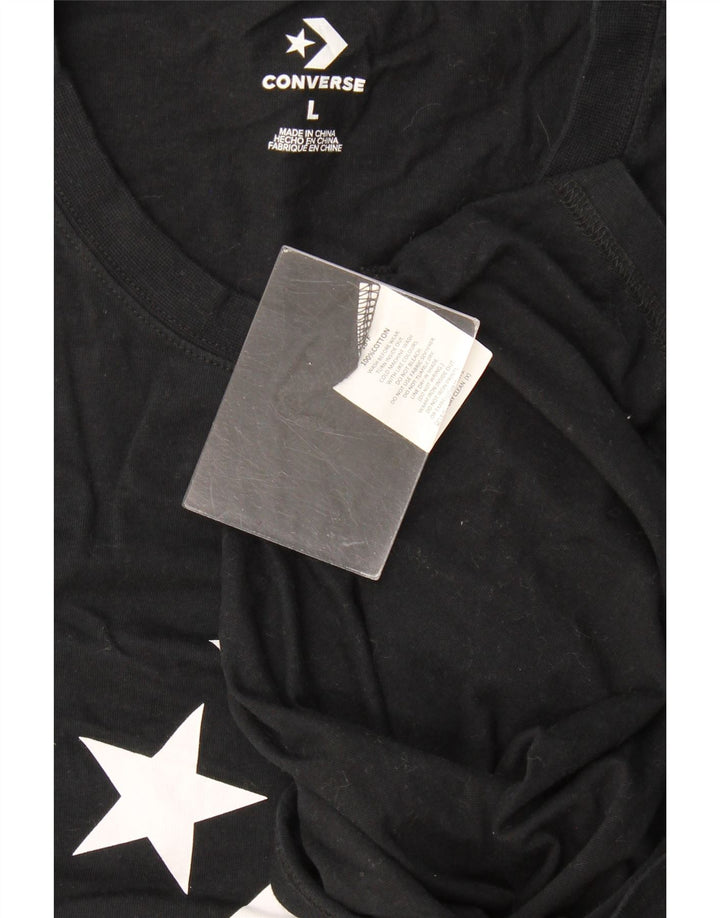 Converse Herren-Weste mit Grafik, groß, aus schwarzer Baumwolle