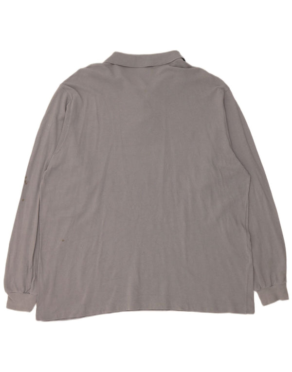 Lacoste Herren-Langarm-Poloshirt, Größe 8 3XL, graue Baumwolle