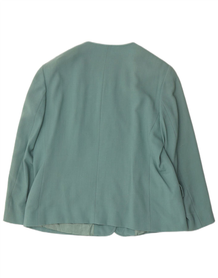 ELENA MIRO Damen 4-Knopf-Blazerjacke UK 20 2XL Grüne Schurwolle