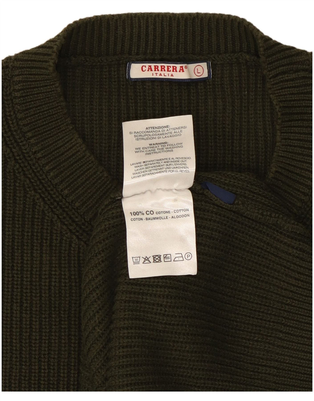 Carrera Herren-Pullover mit Rundhalsausschnitt, groß, Khaki, Baumwolle