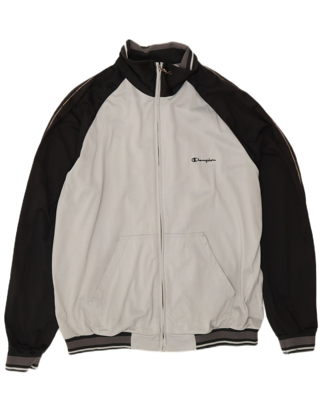 Champion Herren-Trainingsanzug-Top-Jacke, groß, Weiß, Farbblock