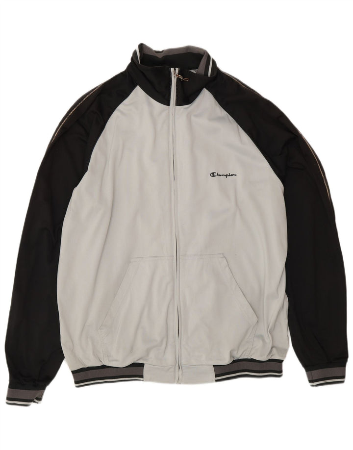Champion Herren-Trainingsanzug-Top-Jacke, groß, Weiß, Farbblock