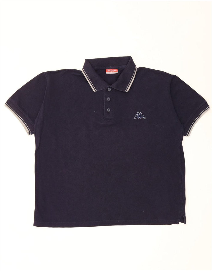 Kappa Herren-Poloshirt, große marineblaue Baumwolle