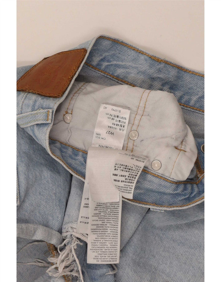Levi's Damen-Jeansshorts im Distressed-Look, Größe S, W27, Blau, Baumwolle