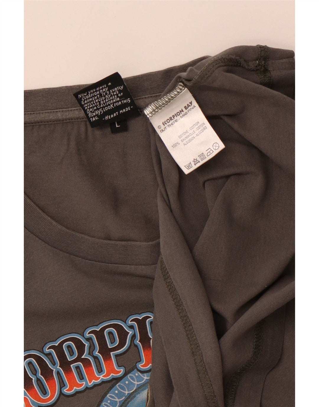 SCORPION BAY Herren-T-Shirt mit Grafik, Größe L, Grau, Baumwolle