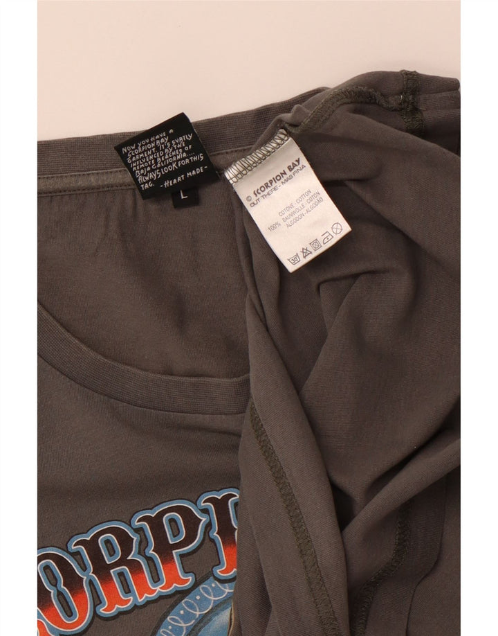SCORPION BAY Herren-T-Shirt mit Grafik, Größe L, Grau, Baumwolle