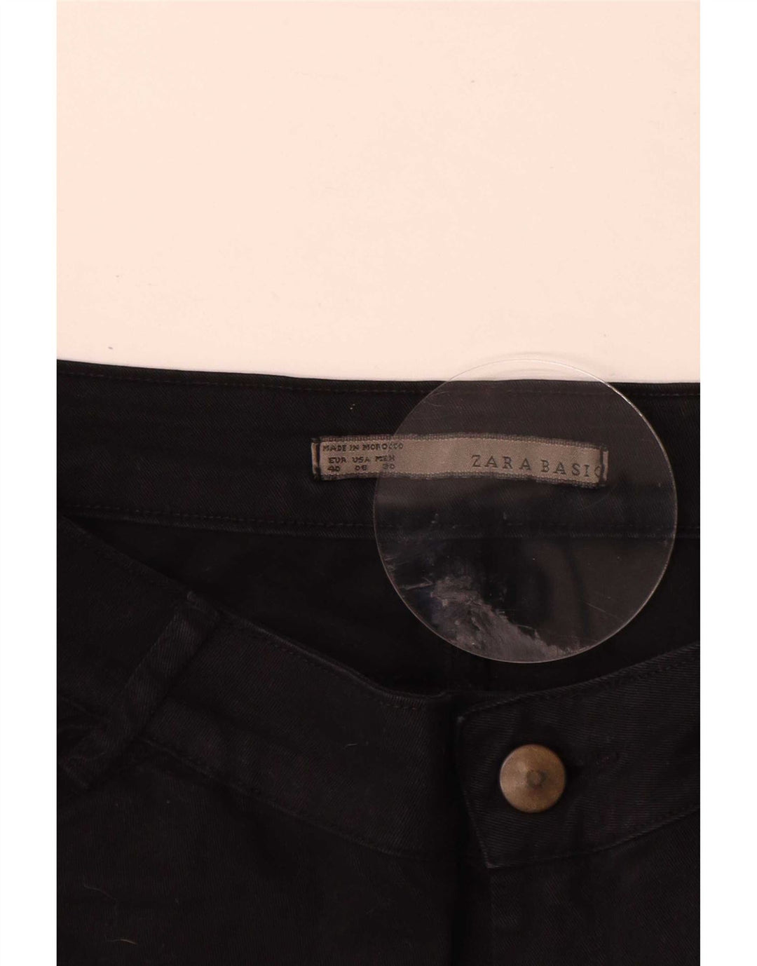Zara Damen Slim Cargohose EU 40 Medium W30 L30 Schwarze Baumwolle