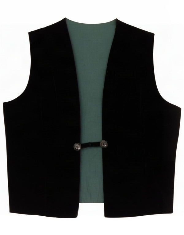 Vintage Damen Samtweste UK 18 XL Schwarz