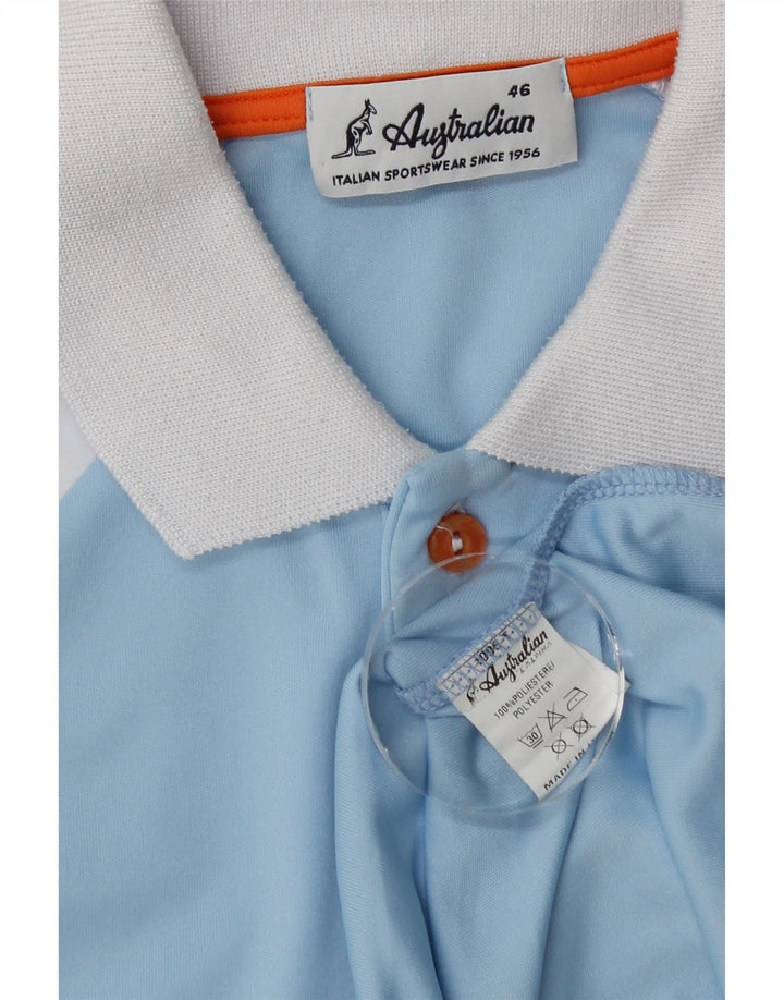 AUSTRALIAN L'ALPINA Herren-Poloshirt IT 46 Small Blue Colourblock Polyester