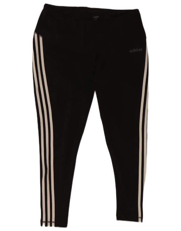 Adidas Damen Climalite Crop Leggings UK 20/22 XL Schwarz Polyester