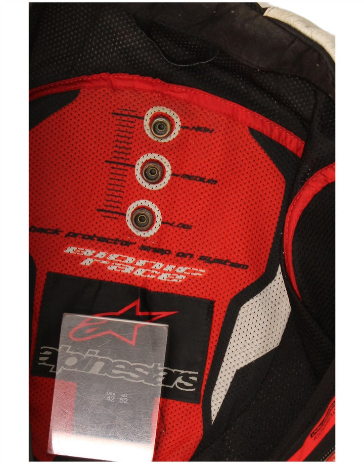 Alpinestars Herren-Grafik-Racer-Jacke, Größe 52, groß, weißer Farbblock