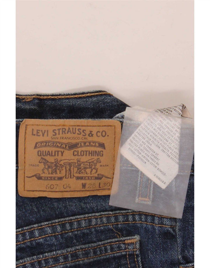 Levi's Herren 607 Straight Jeans W28 L30 Blaue Baumwolle