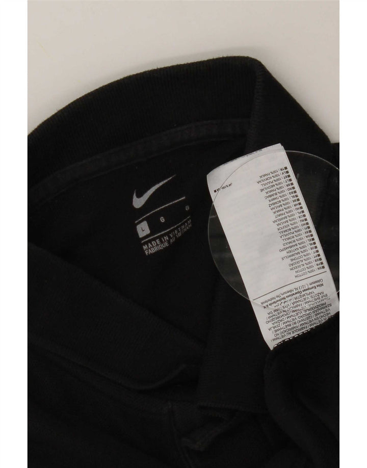 Nike Herren-Poloshirt, groß, aus schwarzer Baumwolle