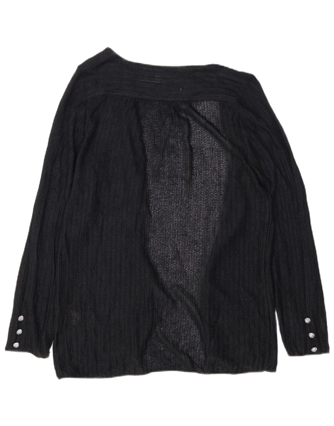 Vintage Damen Offener Cardigan Pullover EU 40 Mittelschwarze Viskose