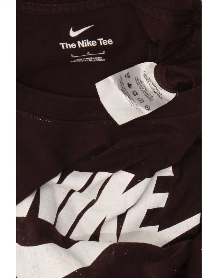 Nike Herren-T-Shirt mit Grafik, Größe L, Burgunderrot, Baumwolle