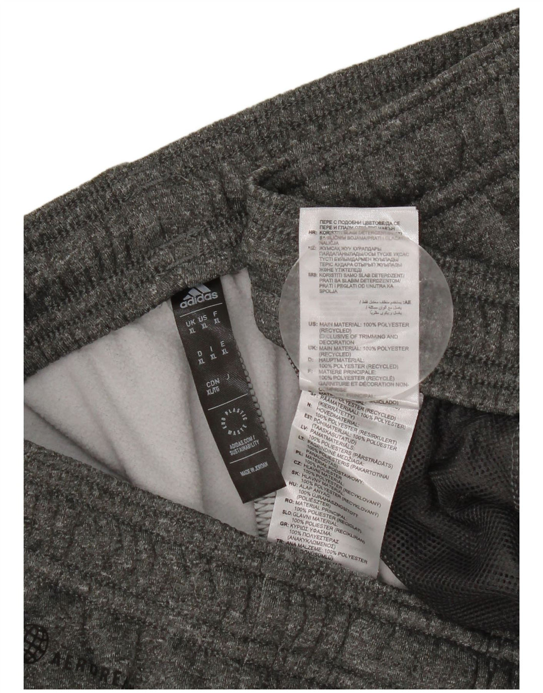 Adidas Herren-Trainingshose XL, grau geflecktes Polyester