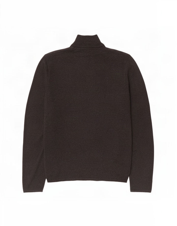 Fat Face Herren-Pullover mit Reißverschluss am Hals, Größe S, graue Baumwolle