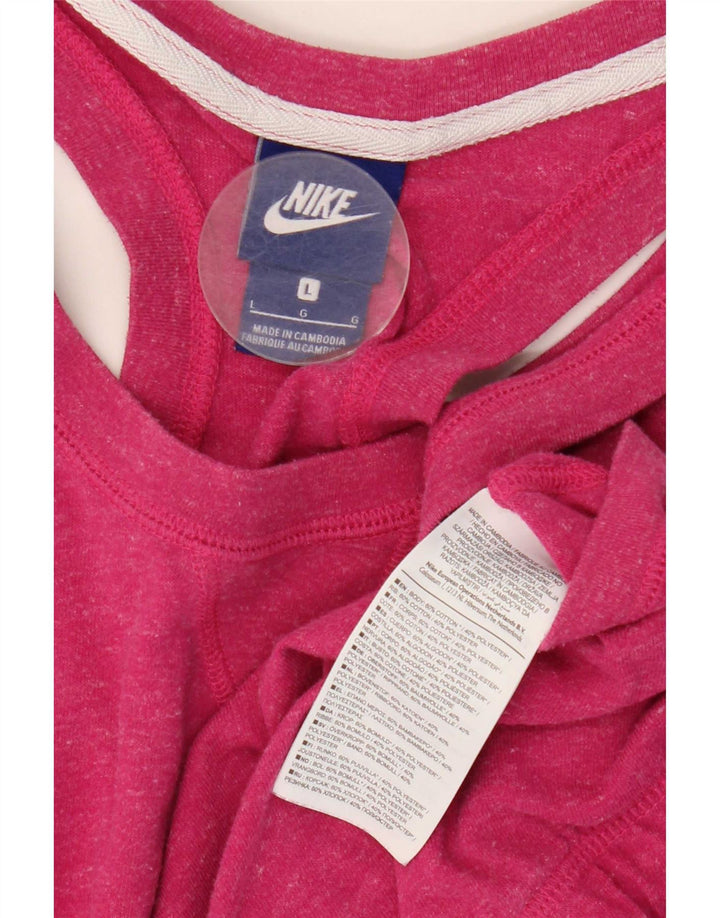 Nike Damen Ärmelloser Playsuit UK 16 Large Rosa Baumwolle