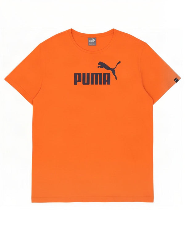 Puma Herren Grafik T-Shirt Top XL Orange Baumwolle