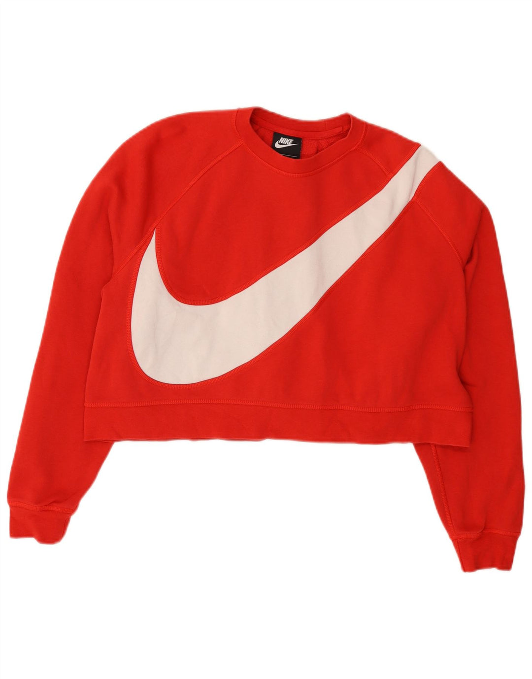 NIKE Womens Oversized Crop Graphic Sweatshirt Pullover UK 16 Large Rot