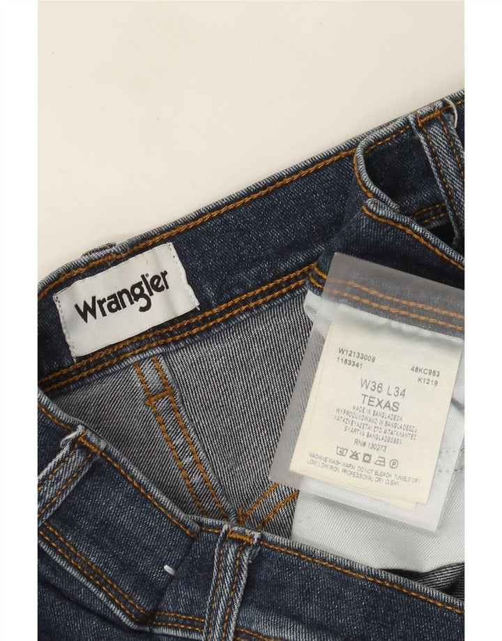 Wrangler Herren Texas Straight Jeans W36 L34 Marineblaue Baumwolle