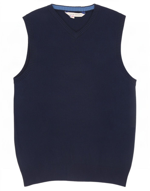 Crew Clothing Mens Vest Tank Top Small Navy Blue Cotton