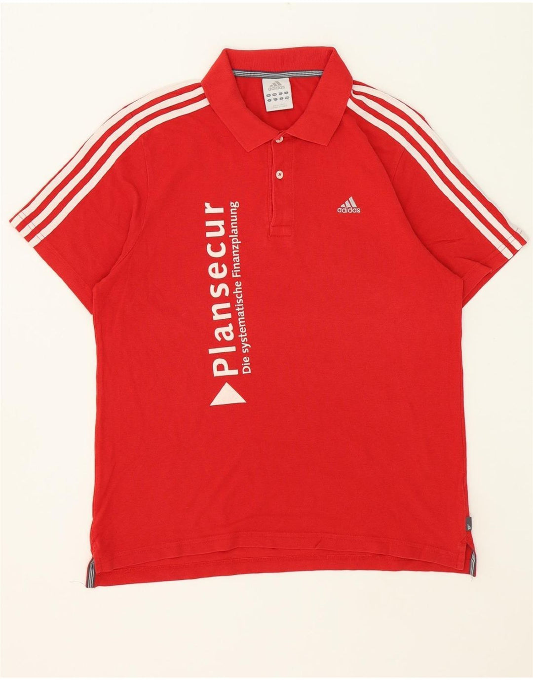 ADIDAS Mens Graphic Polo Shirt Large Red Cotton Vintage Adidas and Second-Hand Adidas from Messina Hembry 