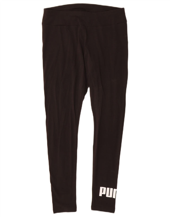 PUMA Damen Graphic Leggings UK 12 Medium Schwarz Baumwolle