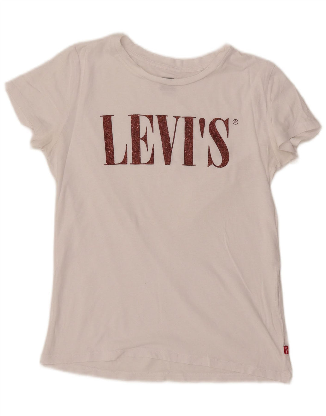 LEVI'S Damen-T-Shirt mit Grafik, UK 10, Größe S, Weiß