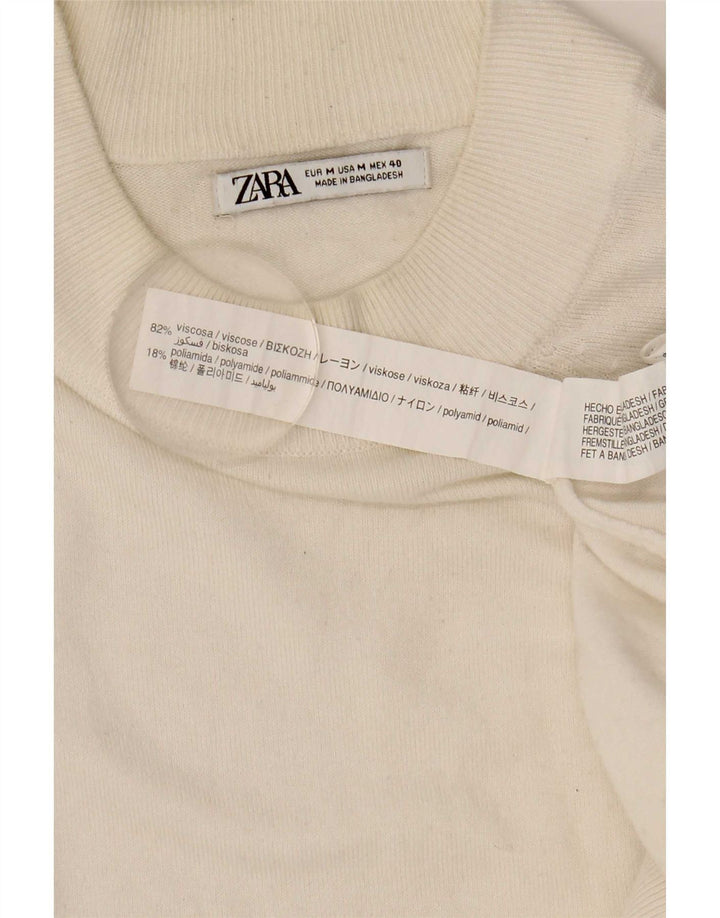 Zara Herren-Pullover mit Rundhalsausschnitt, mittelweiße Viskose