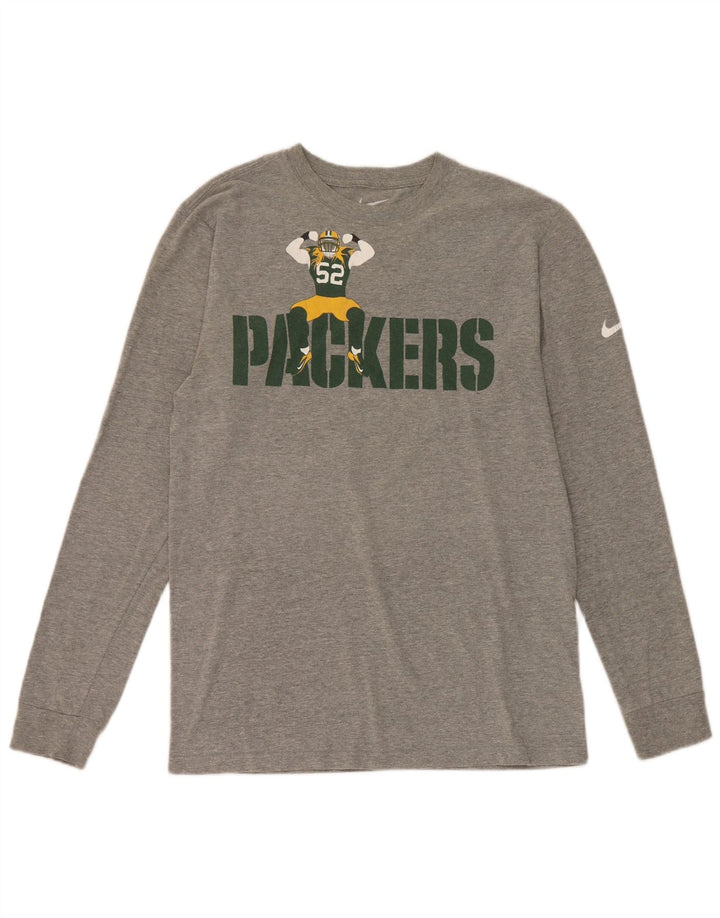 Nike Herren Packers Graphic Top Langarm Small Grau Baumwolle